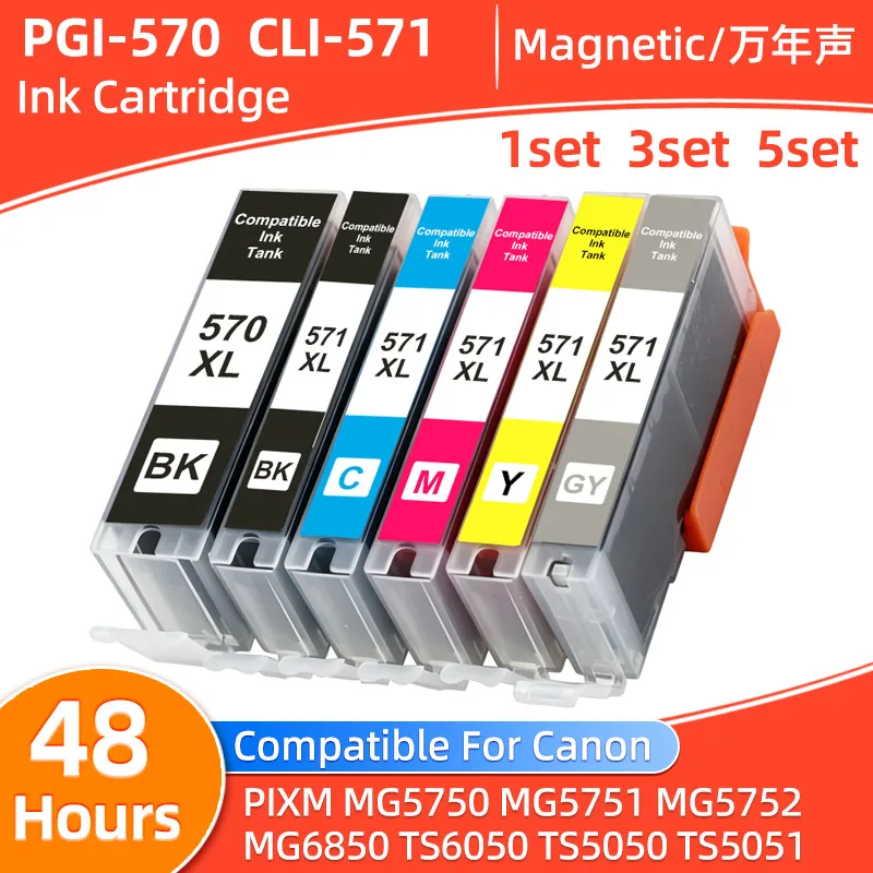 570 571 PGI-570 CLI-571 Tintenpatrone passend für Canon PIXMA MG5750 MG5751 MG5752 MG6850 TS6050 TS5050 TS5051