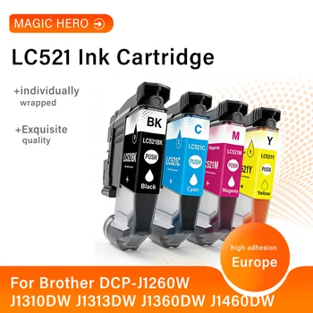 Passend für Brother DCP-J11260W J1310DW J1313DW J1360DW J1460DW Drucker ist die Tintenpatrone LC521 geeignet