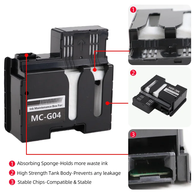 MC-G04 Wartungsbox passend für Canon PIXMA G1330 G3370 G1430 G2470 – Bild 4
