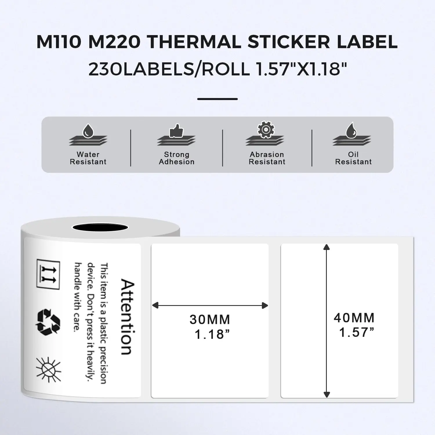 40x30mm High-Gloss Thermal Labels - Waterproof Self-Adhesive Stickers – Bild 3