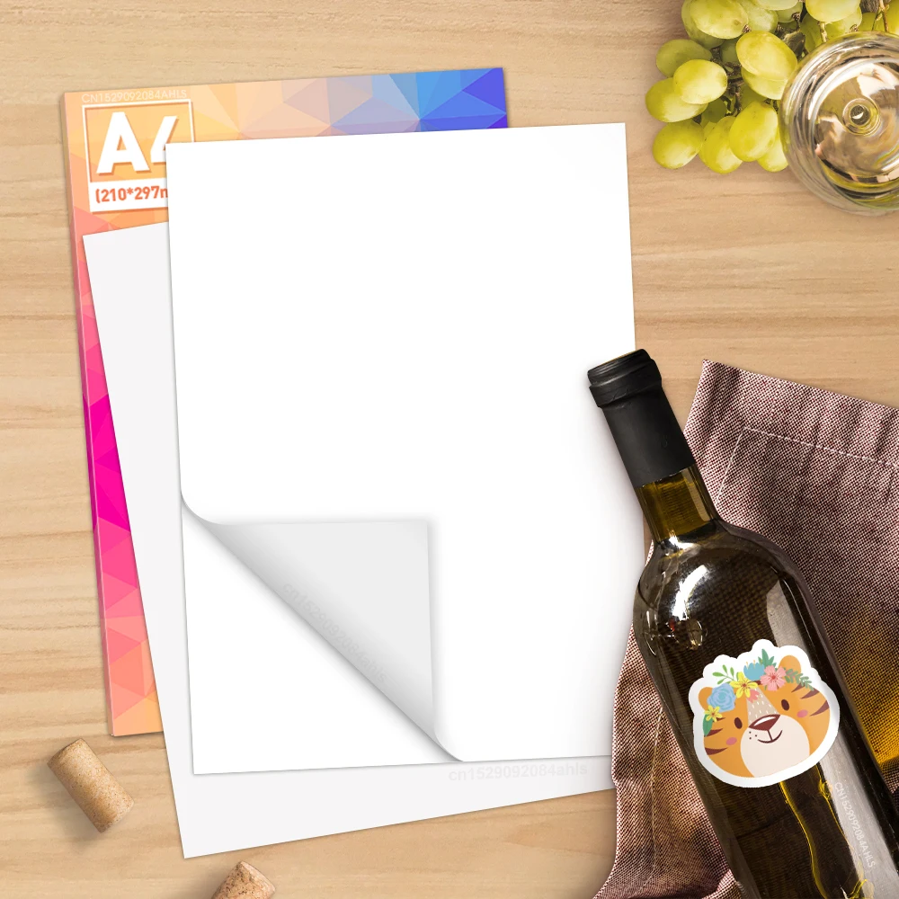 Selbstklebendes Fotopapier, bedruckbares A4-Papierblatt passend für Tintenstrahldrucker, Vinyl-Aufkleber