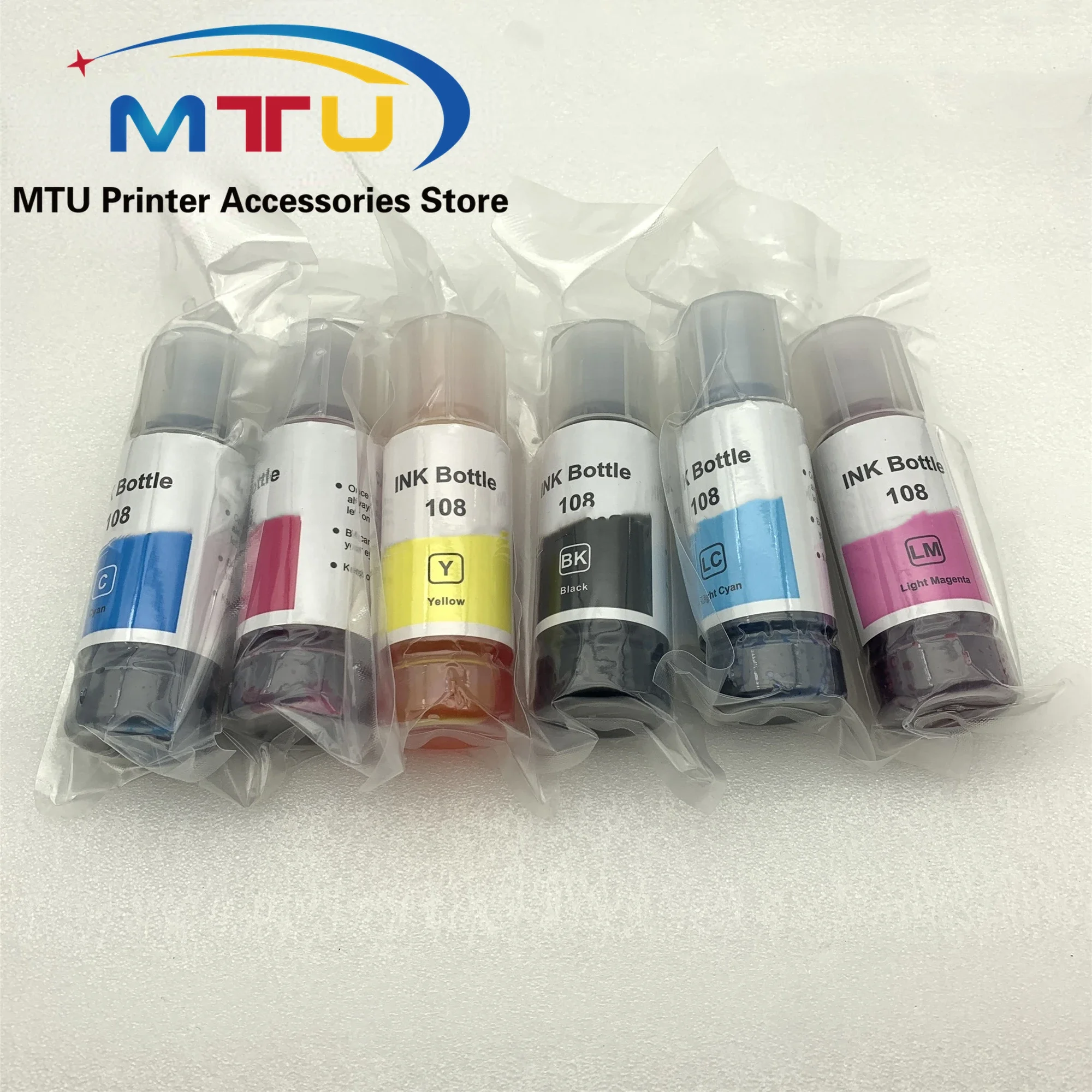 108 70 ml/Flasche Nachfülltinte passend für Epson L8050 L18050 L8058 L18058 Drucker (6 Stück)