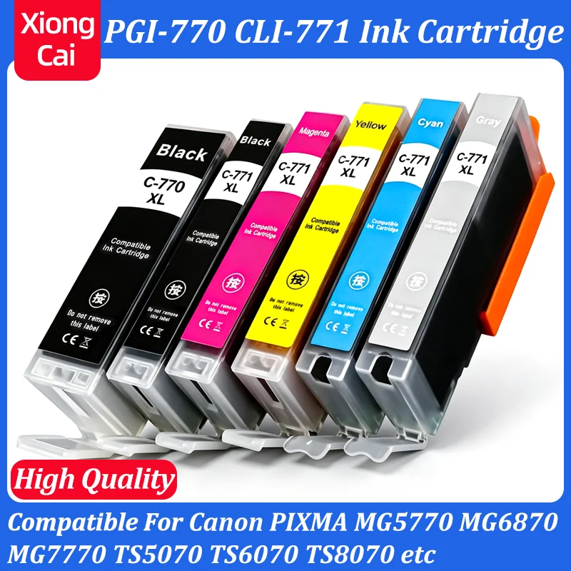 PGI-770 CLI-771 PGI770 CLI771 Tintenpatrone-1~3 SET passend für Canon PIXMA MG5770 MG6870 MG7770 TS5070 TS6070