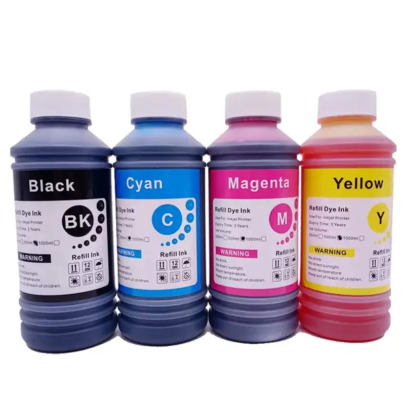 500 ml Universal BK C M Y Nachfülltinte auf Farbstoffbasis, große Kapazität, Verwendung passend für Epson