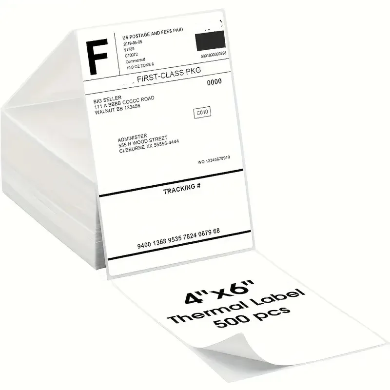 10 x 15 cm Thermodirekt-Etiketten, 500 Etiketten pro Packung, Starker Klebstoff, Wasser- und Fettbeständige
