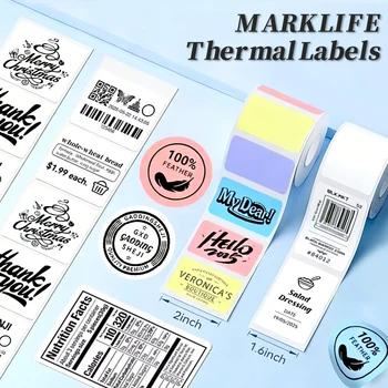 Thermoetiketten passend für Marklife P50 Drucker, Etikettenband, wasserfest und ölbeständig, selbstklebendes