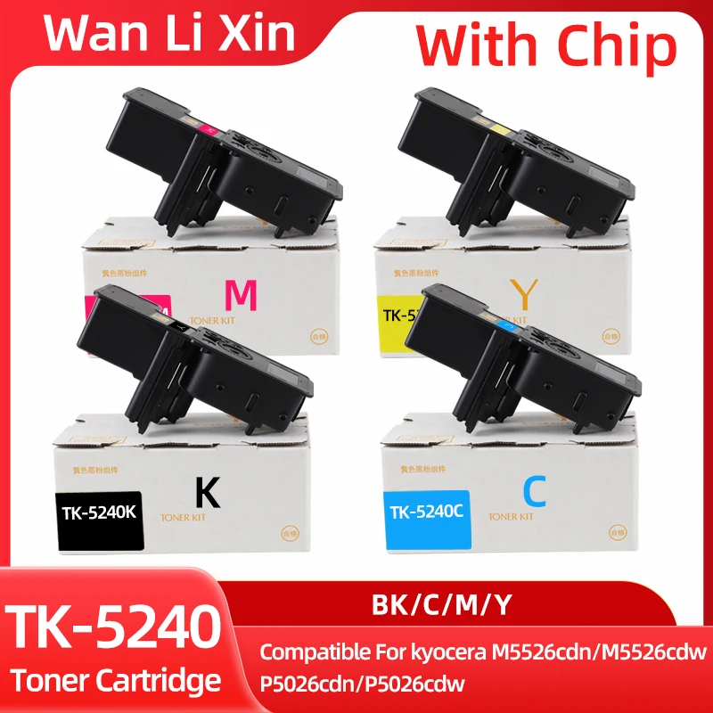 TK-5240 TK5240 CMYK 4-Farben-Tonerkartusche passend für Kyocera ECOSYS M5526cdn M5526cdw P5026cdn P5026cdw MFP