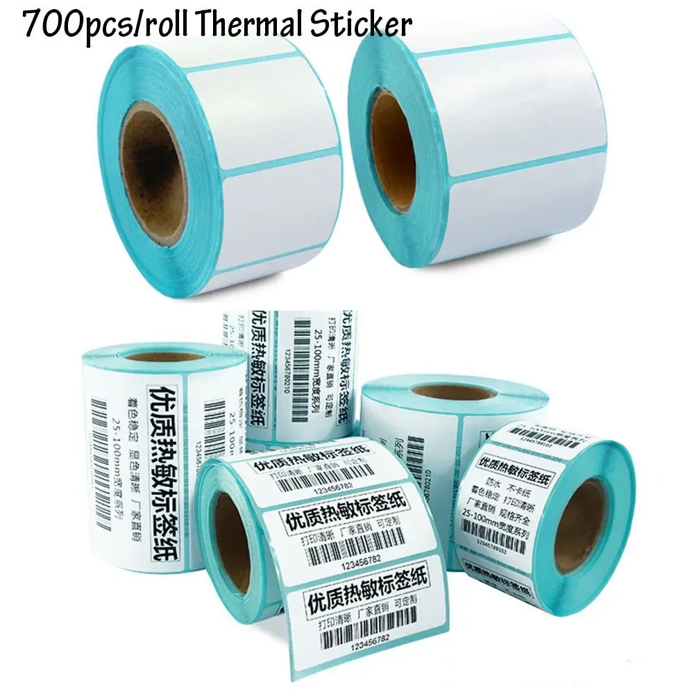 Roll 30*20 40*20 40*30 50*30 60*40mm klebstoff Thermische Label Aufkleber Papier Wasserdicht (700 Stück)