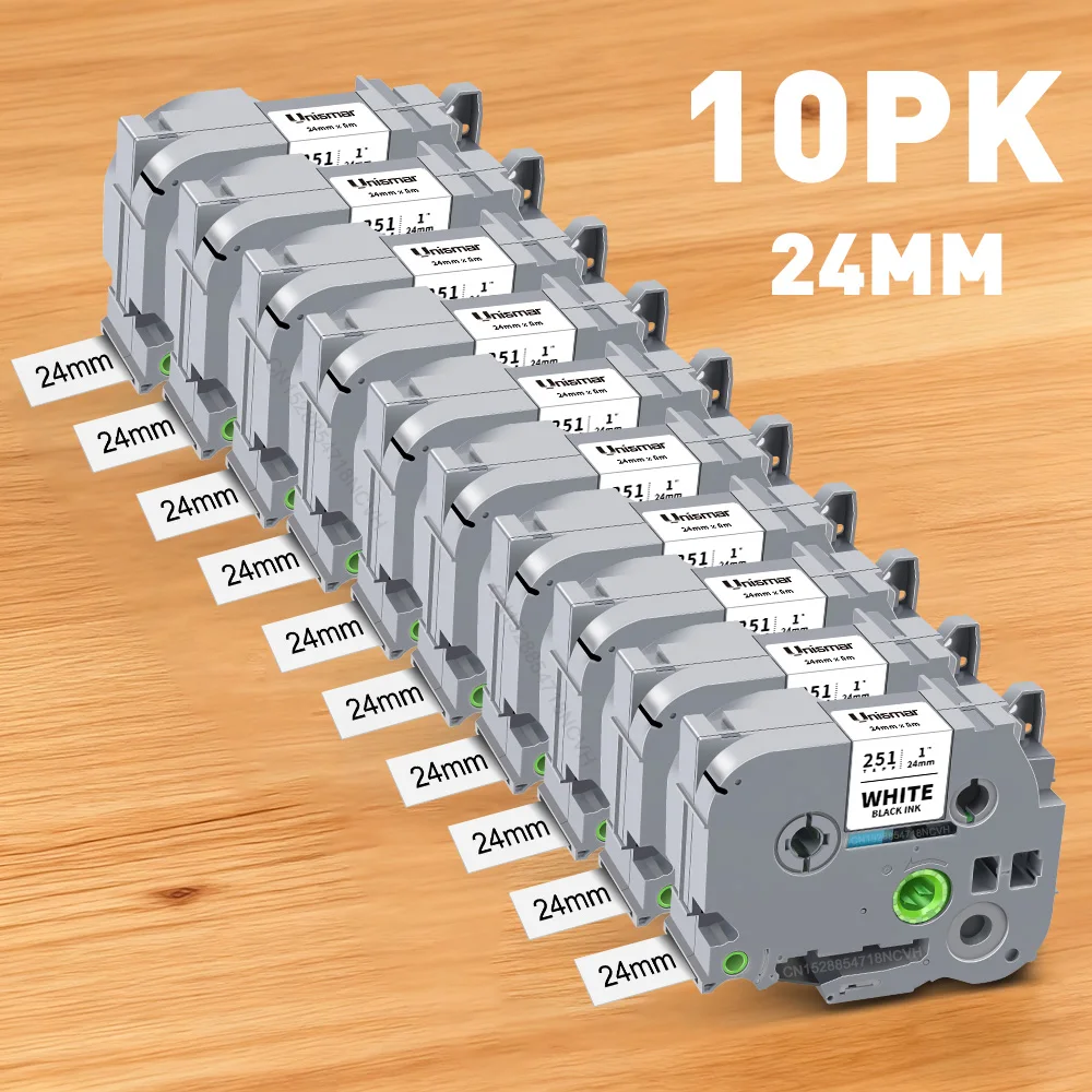 TZe251 passend für Brother Ptouch 24 mm Etikettenband TZe TZ 251 Schwarz auf Weiß für Brother P-touch PTD600