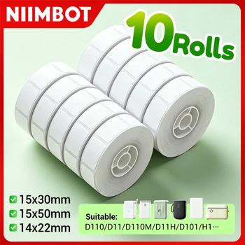 10 Rollen Niimbot Thermo etiketten papierrolle passend für d11 d110 d101 Etiketten drucker 14x22mm 15x30mm