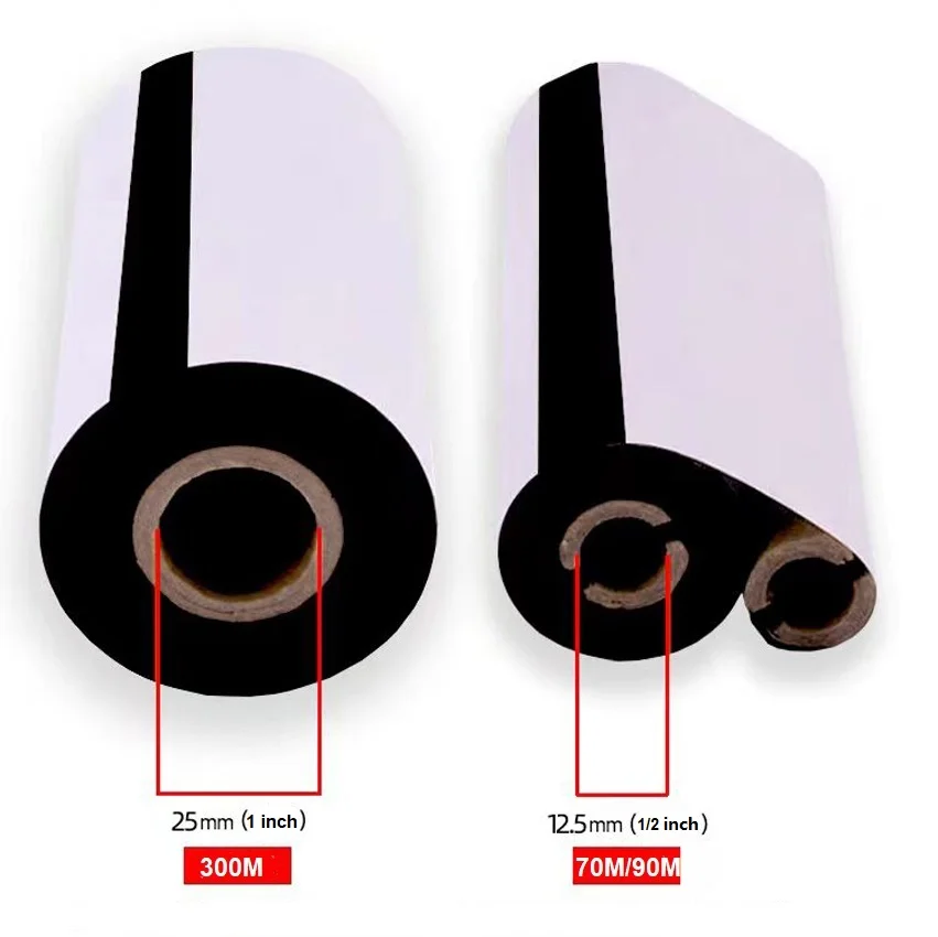 Harzbasiertes Drucker-Farbband 50-110mm X 300M Schwarzes Thermotransferband passend für Matte