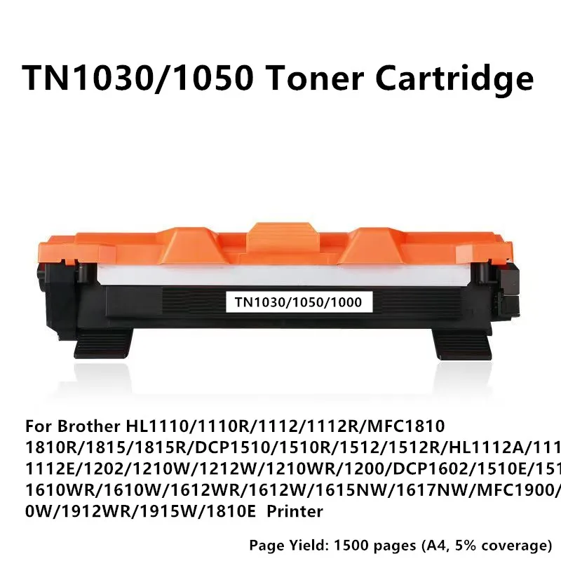 TN1000 1030 1050 Tonerkartusche passend für Brother TN1000 TN1030 TN1050 TN1060 TN1070 TN1075 TN1095 HL1110 TN