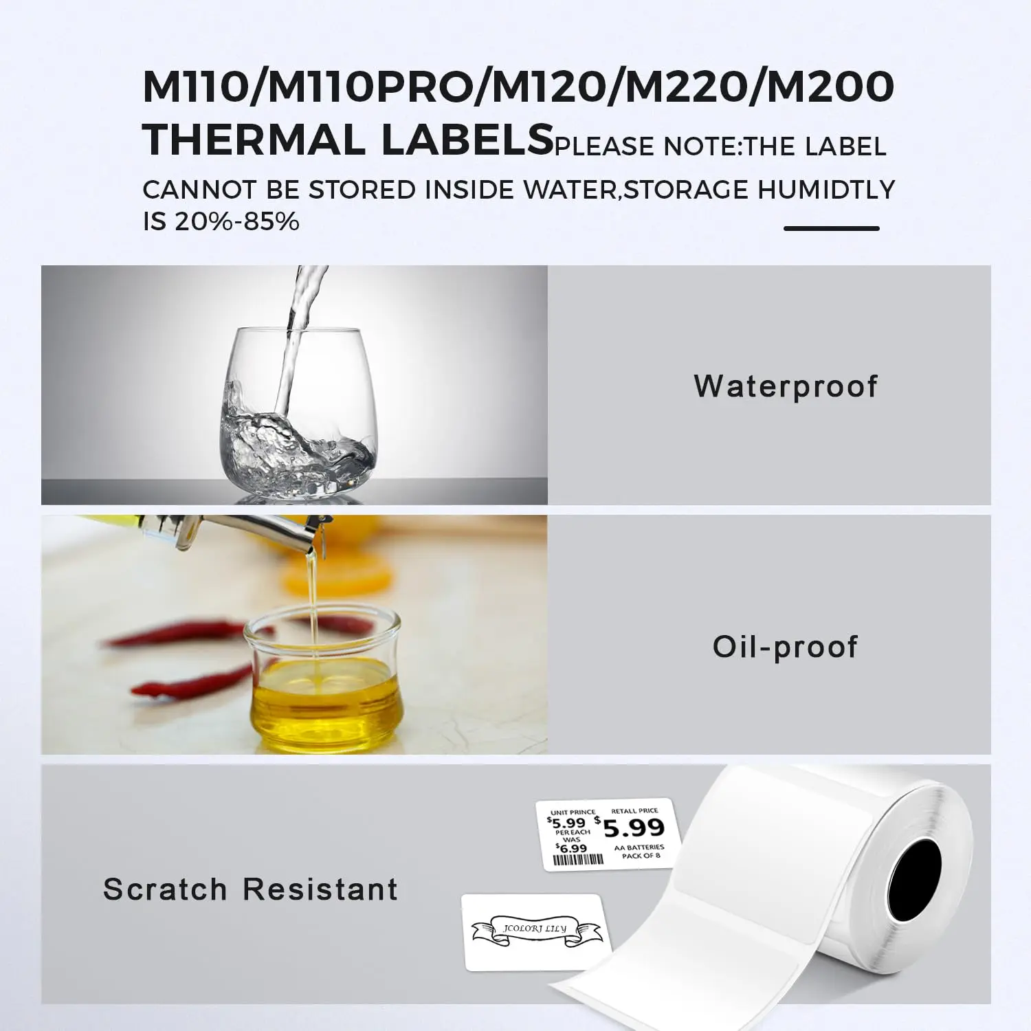 40x30mm High-Gloss Thermal Labels - Waterproof Self-Adhesive Stickers – Bild 4