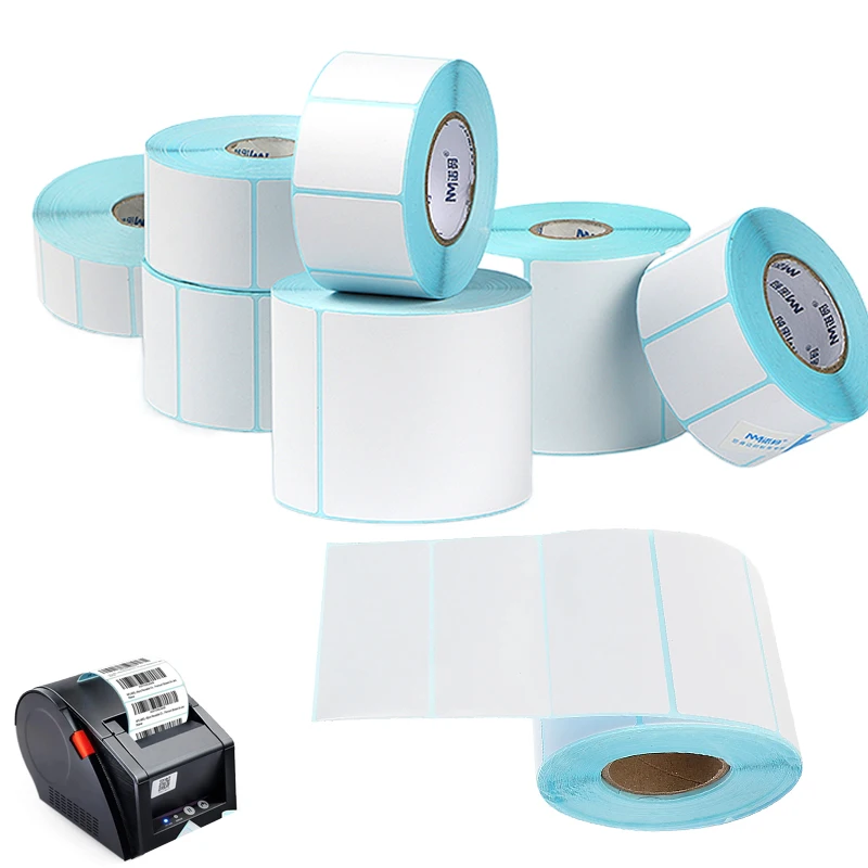 1 Rolle Thermo-Etiketten-Barcode-Aufkleber 70 x 30/80 x 60/100 x 100/100 x 150/60 x 30 mm, wasserdichter