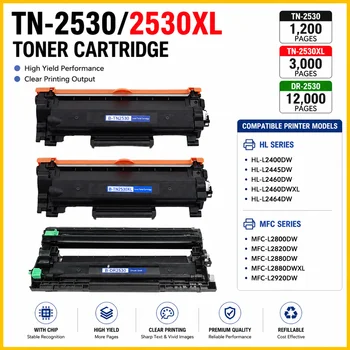 TN-2530XL Tonerkartusche passend für Brother HL-L2400DW L2460DW MFC-L2800DW | Hochleistungs-Toner in Schwarz