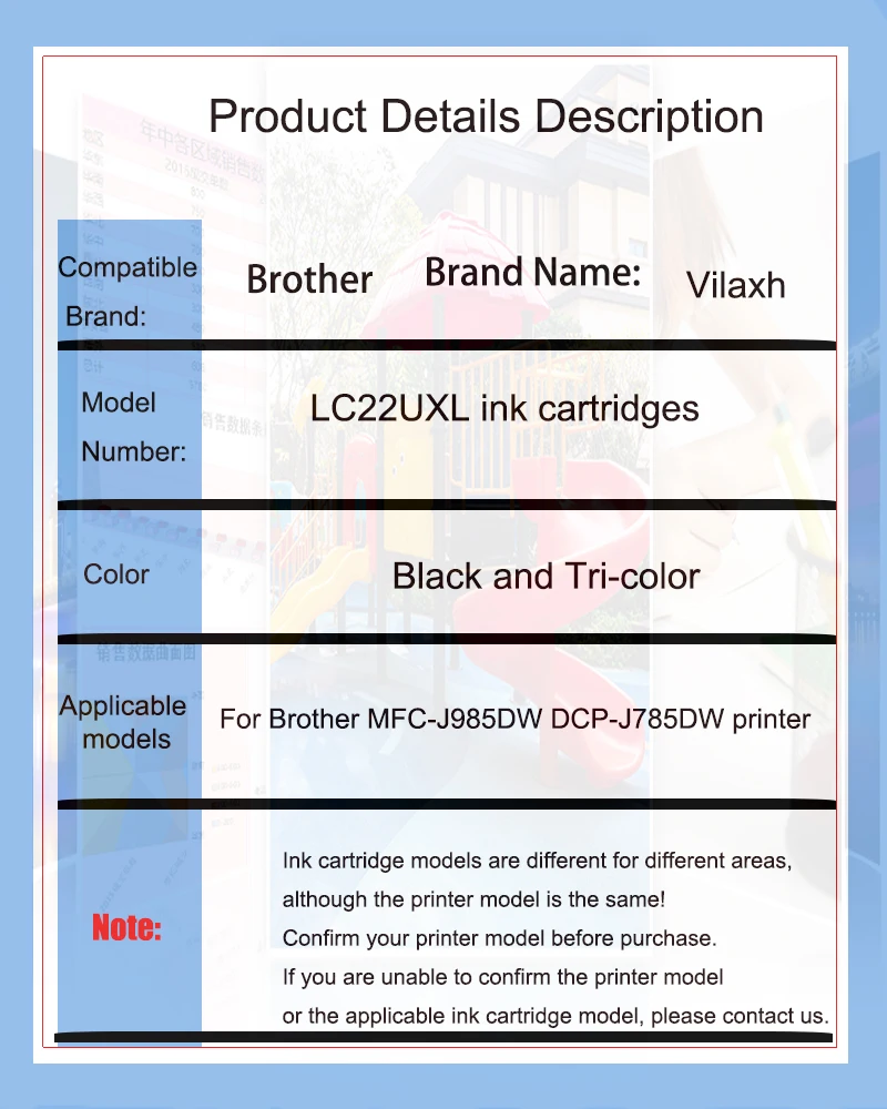 Vilaxh LC22U LC22UXL Kompatible Tintenpatrone passend für Brother – Bild 2