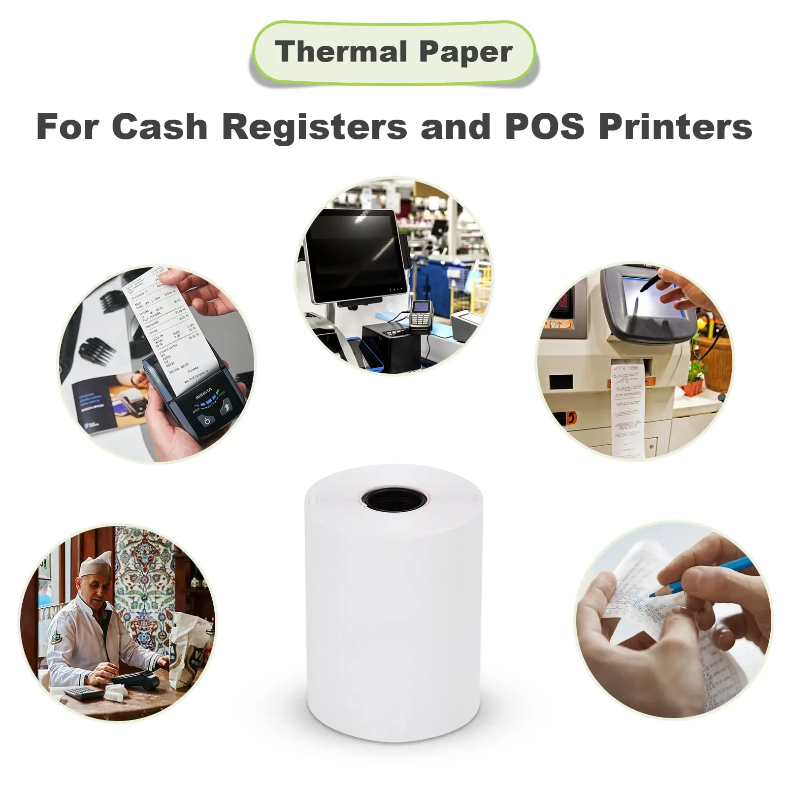 Thermopapierrollen passend für Registrierkasse, 57 x 40 mm – Bild 4