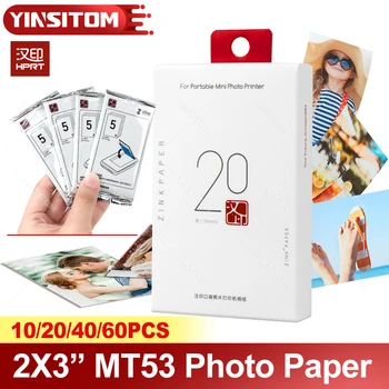 Zink-Aufkleberpapiere 5,1 x 7,6 cm passend für HPRT MT53 Z1 Fotofarbdrucker, selbstklebendes Fotopapier