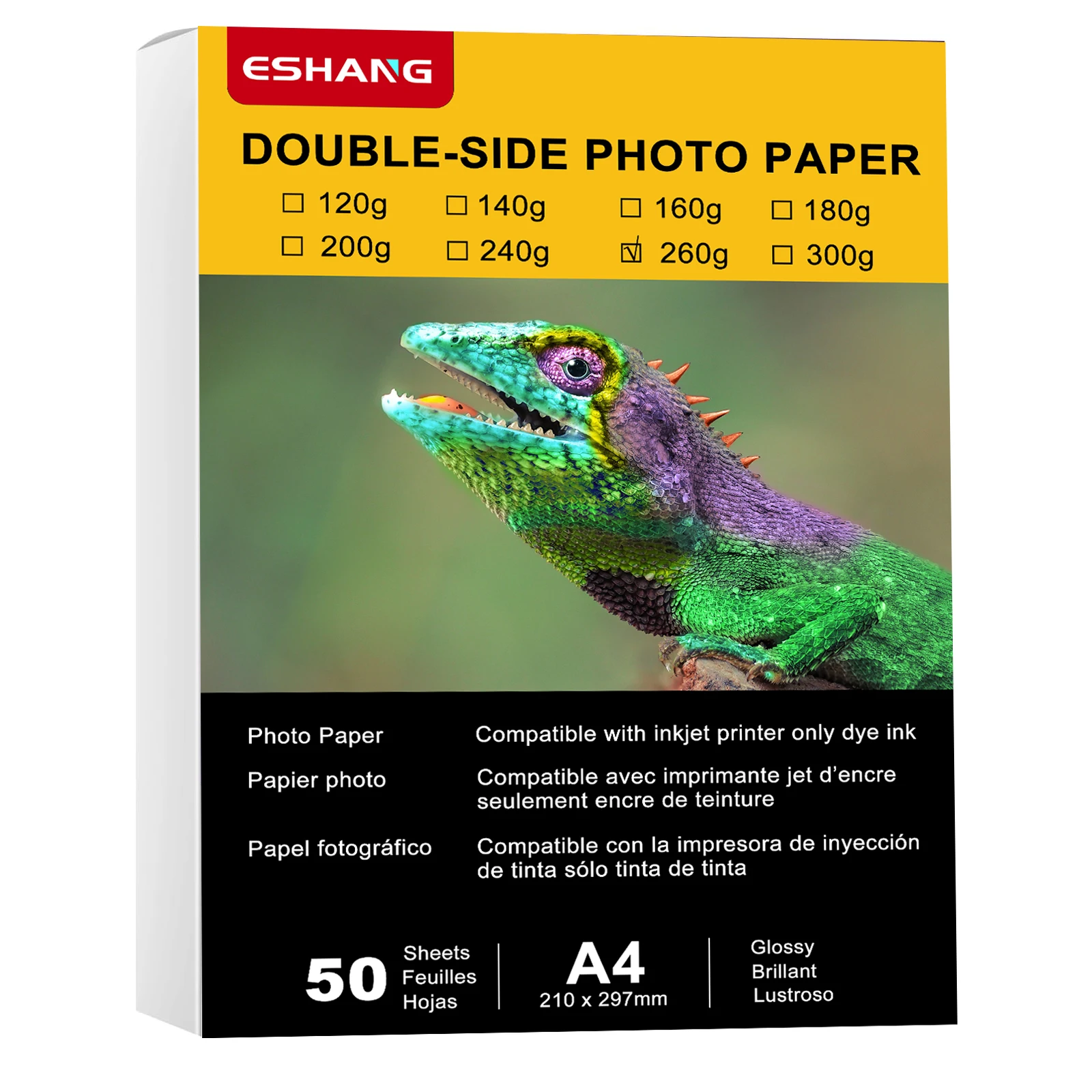 50 Blatt a4 8,3g/m² Fotopapier 11,7 x Zoll Doppelseiten glänzendes schweres Fotopapier nur geeignet