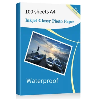 A4 100 Blatt Glänzendes Fotopapier 160 g/m² 120 g Wasserfestes Hochglanz-Schnelltrocknendes Fotopapier passend