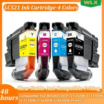 LC521 LC-521 Tintenpatrone passend für Brother DCP-J11260W J1310DW J1313DW J1360DW J1460DW Drucker - 4 Farben