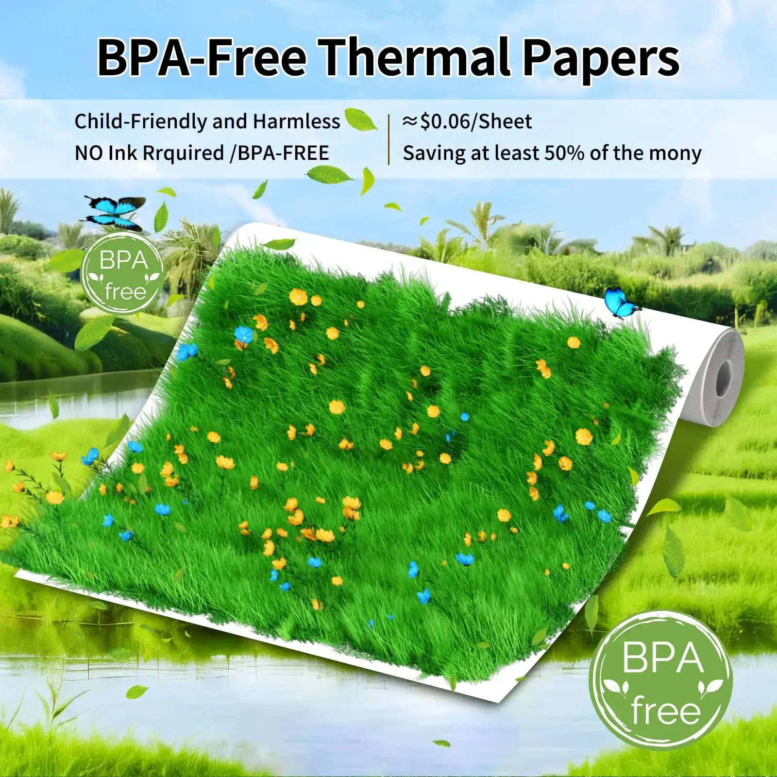 Phomemo Thermopapier 50/80/110 mm A4 Letter-Format M08F M832 M834 M835 – Bild 3