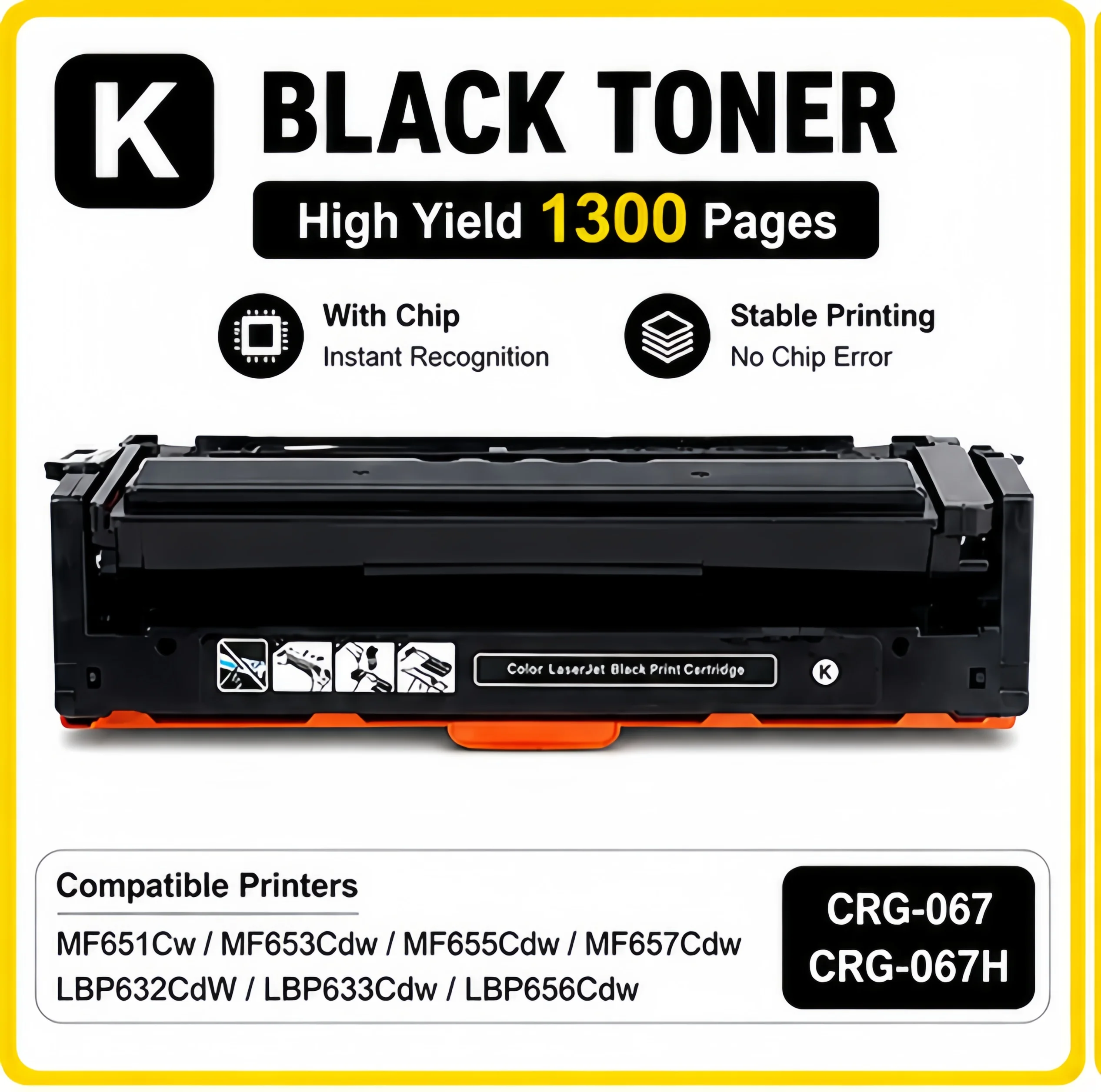 Kompatible CRG-067 Tonerkartusche mit Chip passend für Canon MF651Cw MF653Cdw MF655Cdw MF657Cdw LBP632Cdw