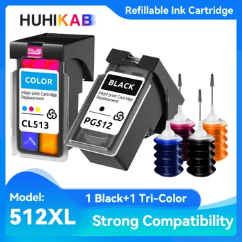 HUHIKAB PG512 CL513 Tintenpatrone nachfüllbar passend für Canon Pixma MP230 MP250 MP240 MP270 MP480 MX320