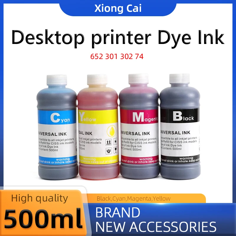 500 ml Desktop-Drucker Universal-Nachfüll-Farbstoff-Tinten-Set, passend für HP Epson Canon Brother Lexmark