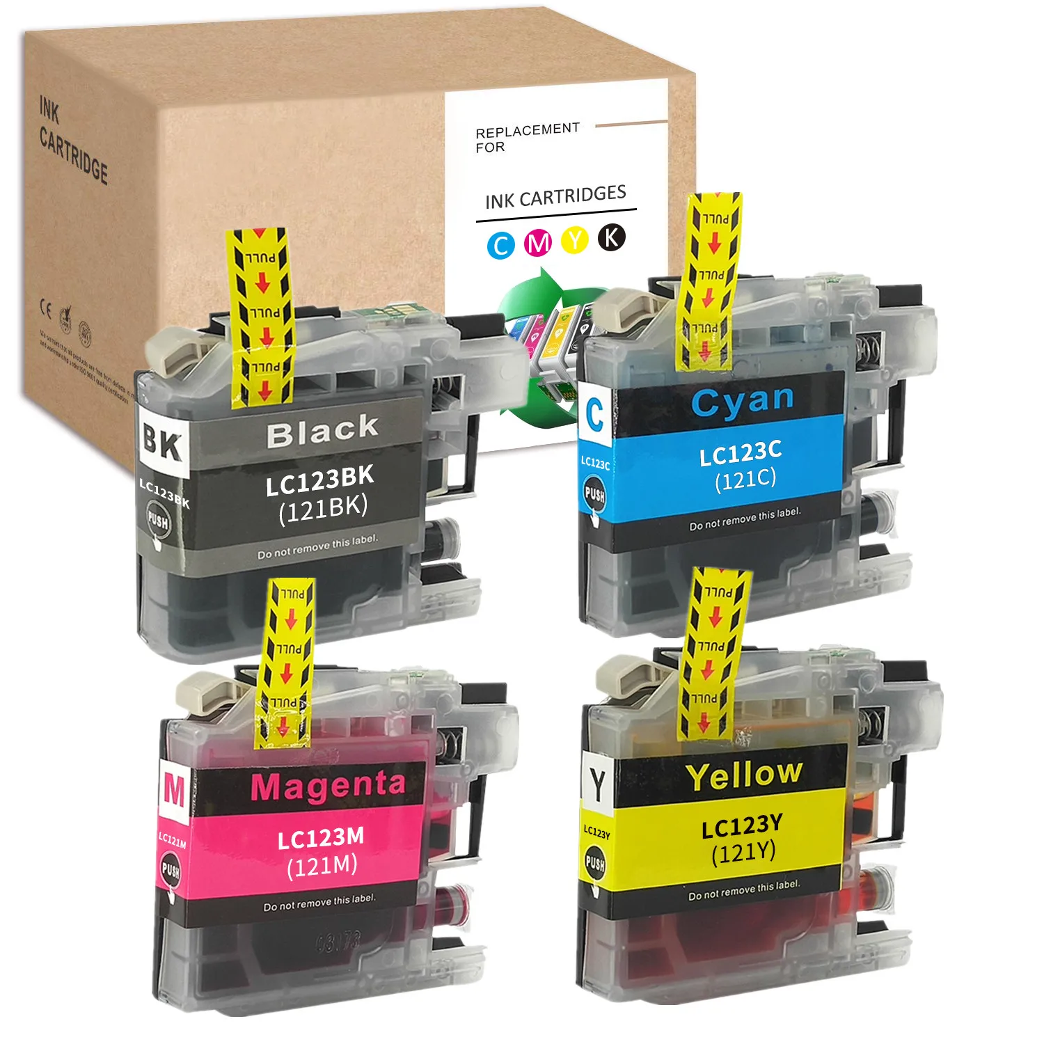 HS LC123 Tintenpatrone LC123XL LC121 passend für Brother MFCJ4710DW J4410DW MFC-J470DW DCP-J132W J552DW